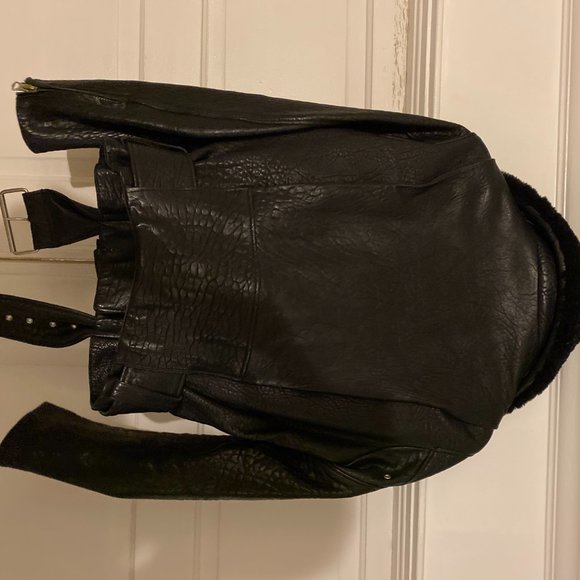Acne Studios Mape Black Leather Jacket sz 38 - Picture 5 of 11